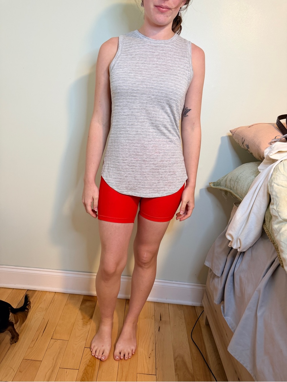 Athleta Gray Striped Modal Sleeveless Tank Top XXS Style 579798